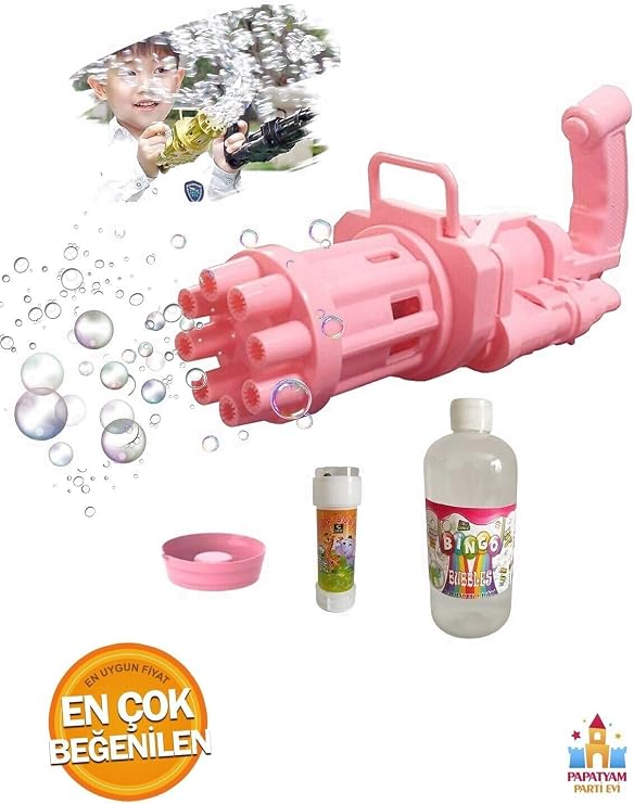Papatyampartievi Bubble Machine Tabancası: Pilli Ve Işıklı Köpük Partileriniz İçin Şimdi Burada! Pembe