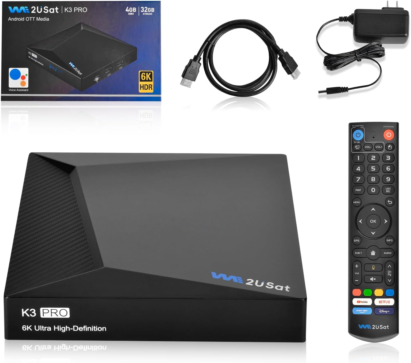 K3 PRO Media Box 6K Ultra HD, Ram 4GB Storage 32GB with Voice Remote, HDMI Cable, 2025 Version5 PRO