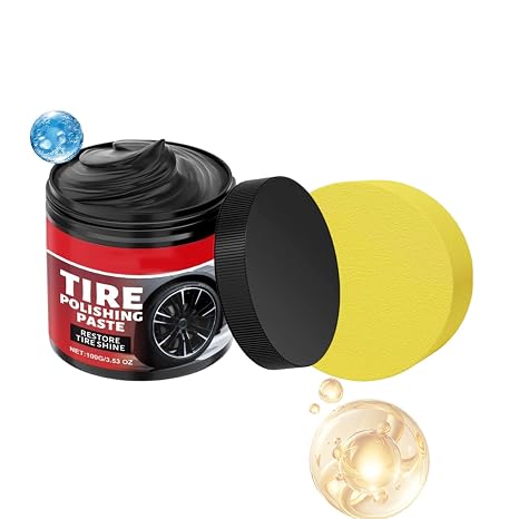 Auto Wheel Polishing Paste 100g Car Tire Shine Vehicle Tire Cleaning Polishing Product Tires Care Wax Wheel Scratch Repair Automotive Detailing Supplies Brightening Waterproofing
