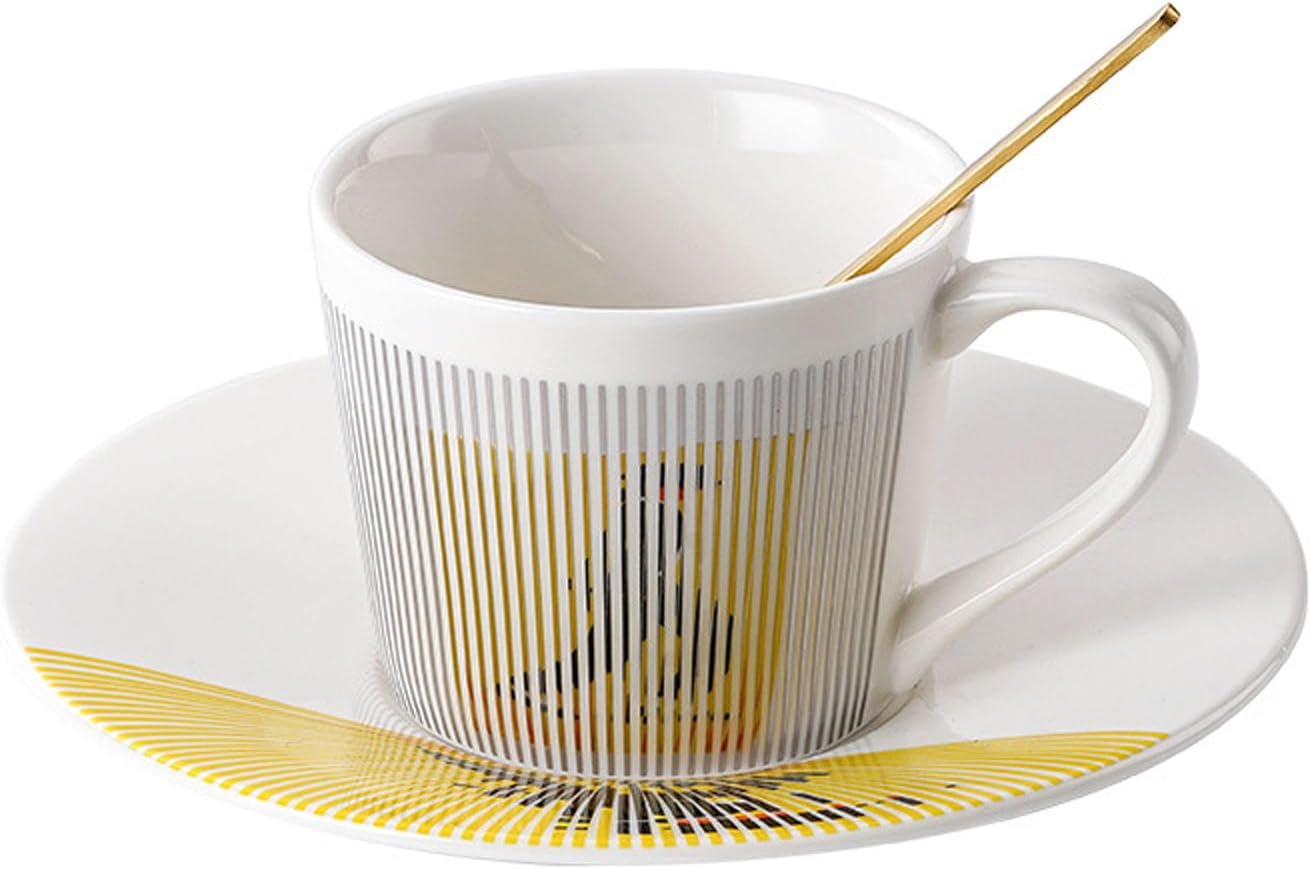 Coffee Cup And Saucer 8.5oz,Mirror Reflection Coffee Mug (Jackson,Silver),Physical Dynamic Reflection Ceramic Coffee Mug,Teacup And Saucer Set,Saucer For Cappuccino,Milks,Espresso,Tea,Coffee