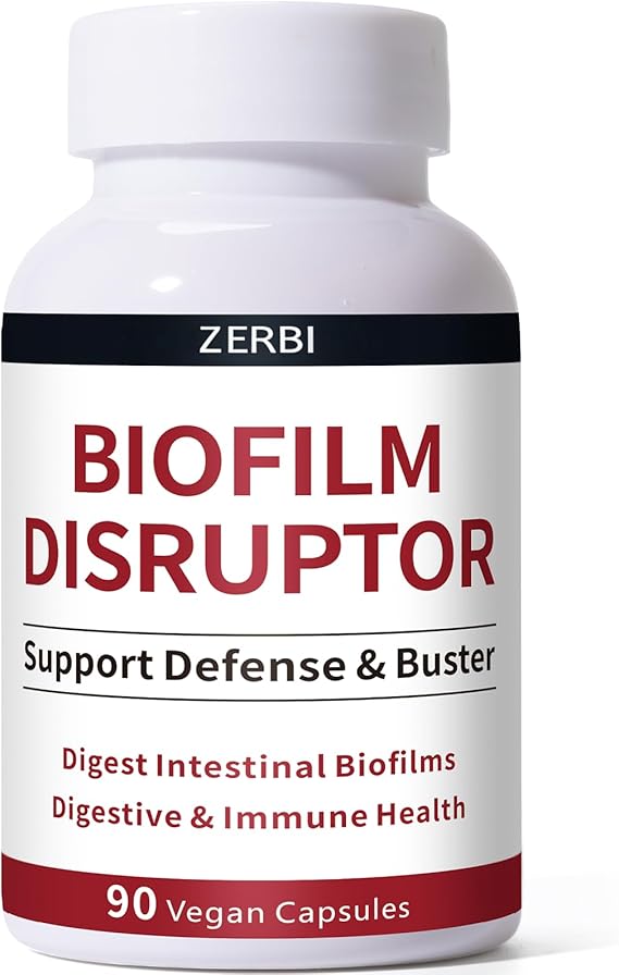 Biofilm Disruptor, UTI Defense, Gut Cleanse, W/Lipase & Glucoamylase, Defense & Buster for Gut & Immune Health, Enzymes for Stomach Digestion - 60 Vegan Capsules