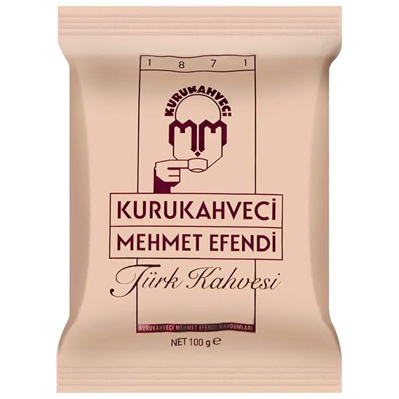 Kurukahveci Mehmet Efendi Turkish Coffee Grounds, 100% Arabica, 3.52oz | Finely Roasted Ground Coffee for Cezve, Rich Aroma, Medium, Vegan, Gluten Free, Authentic Turkish Coffee Tradition Since 1871