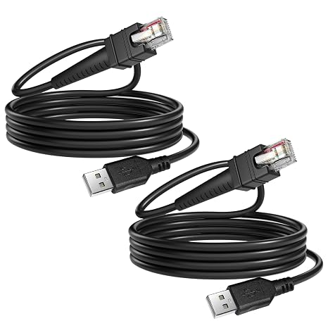 2-PACK DS3678 CBA-U46-S07ZAR Shielded USB Cable for Zebra Symbol DS3608