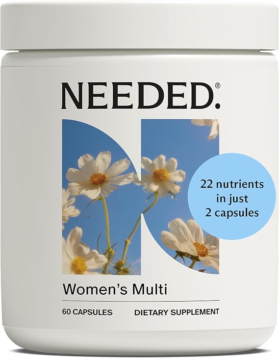 Needed. Multivitamin for Women with 22 Vitamins, Minerals and Antioxidants - Daily Womens Multivitamin - Vitamin B12, B6, D3 4000IU, Choline, Biotin, Magnesium, Folate and More (60 Count)