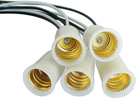 E12 Lamp Socket 5PCS Candle Candelabra E12 Light Lamp Socket Holder Base with Leads
