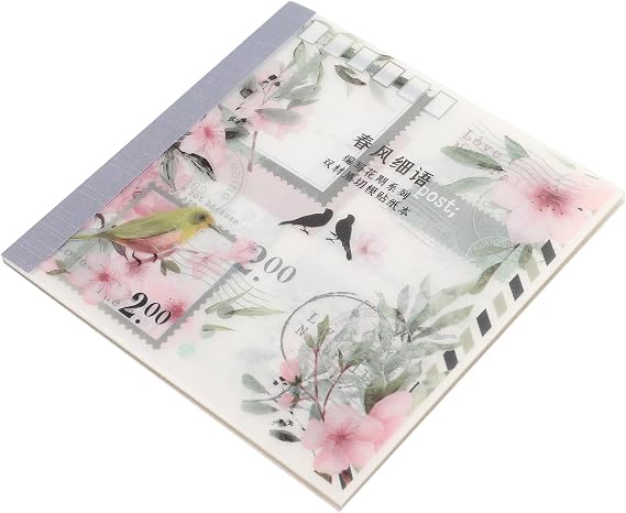 Mipcase 20 Sheets of Spring Flower Sticker Pack for Scrapbooking Decorative DIY Floral Decals Made of Pet and Washi Material Suitable for Bottles and Stationery Crafts