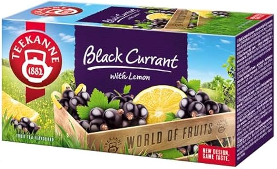 Teekanne Blackcurrant & Lemon Fruit Infusion, 20 Tea Bags | Naturally caffeine free, Premium fruit infusion