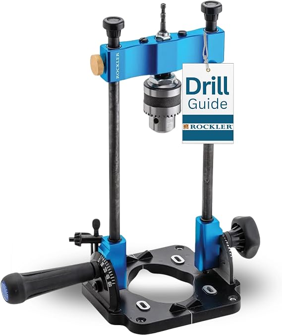Rockler Portable Drill Guide with Angle Scale & Chuck Key, 0-60 Angle