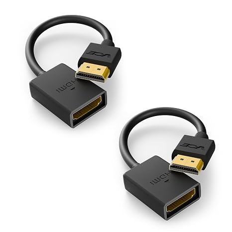 VCE 4K HDMI Extension Cable, 2.0 HDMI Extender Male to Female, 14cm, 2 Pack | 4K@60Hz, Support 3D & HDCP 2.2, Compatible with TV Stick, PS5, Xbox