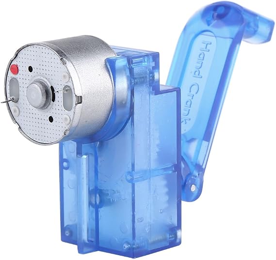 Dynamo Handheld DC Crank Generator School Educational Generator Kits with LED Light and Clip Cords
