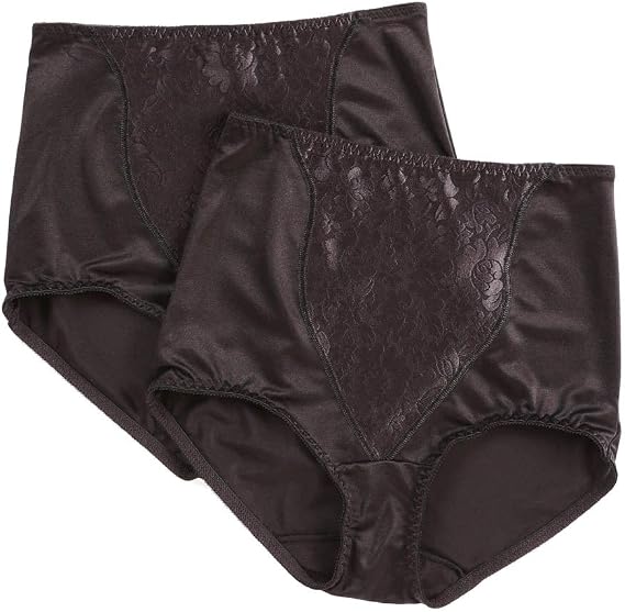 Bali Womens Shapewear Double Support Light Control Brief with Lace Fajas 2-Pack DFX372