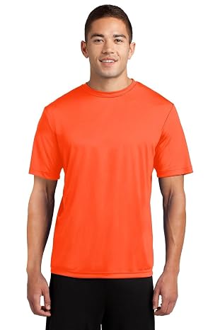 Dri-Tek Mens Big & Tall Short Sleeve Moisture Wicking Athletic T-Shirt, 4XLT, Neon Orange