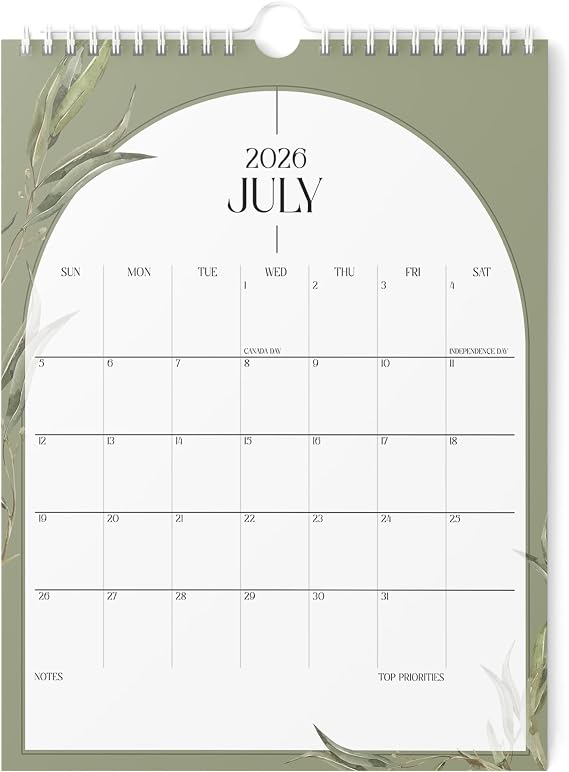 Karto Wall Calendar 2026-2027 8.5x11 in - Boho Greenery