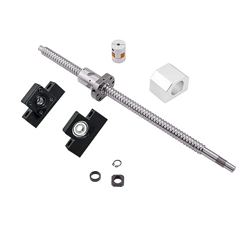 Ball Screw SFU1610 RM1610 Length 750mm Diam 16mm with Ballnut and ballnut housing + end Supports EK/EF12 + Coupler for CNC, Length Approx 29.5 inch/ 750mm