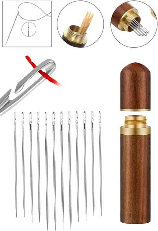 ® 30 Adet İğneli Ahşap Kutulu Dikiş İğne Seti