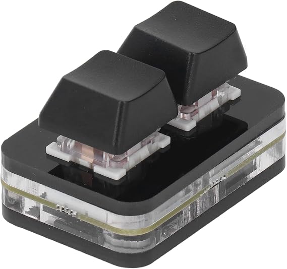 Pongnas Red Switch 2 Key RGB Mechanical Keypad with Hot Swap Sockets Fully Programmable Keyboard for Rhythm Games Coding Copy Paste Efficiency Macro Automation