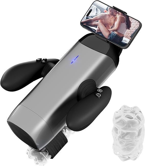 Tomorotec Automatic Male Automatic Massager with 10 Adjustable Speeds and Modes, Extendable Reach with Precise Positioning, Dual Ergonomic Handles and Built-in Phone Holder