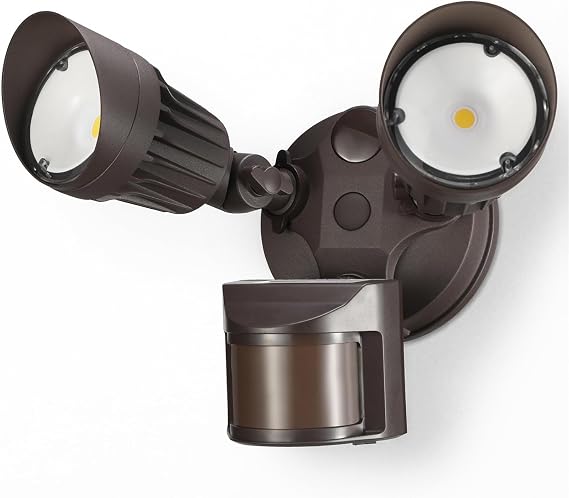 LEONLITE Motion Sensor Security Lights Dusk to Dawn IP65 3000K Bronze
