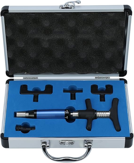 Chiropractic Adjusting Tool, 6 Levels Manual Spine Chiropractic Adjustment Correction Tool, Force Spine Adjusting Massager for Improve Joint Pain(4 Heads)