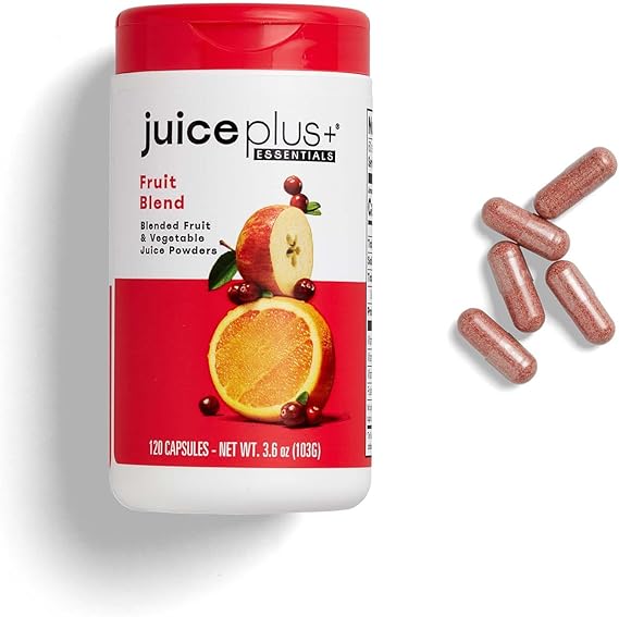 Juice Plus+ Fruit Blend Plant-Based Supplement, 60 Servings | Vegan, gluten-free, non-GMO, kosher formula with apple, peach, cranberry, and other plant-based ingredients