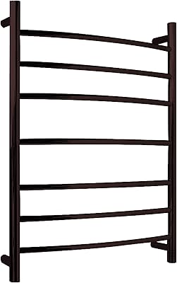 ANZZI Gown 7-Bar Wall Mounted Towel Warmer in Oil Rubbed Bronze, Energy Efficient 70W Electric Plug in Heated Towel Rack, Stainless Steel Towel Heater Rail Quick Towel Dryer, TW-AZ027ORB