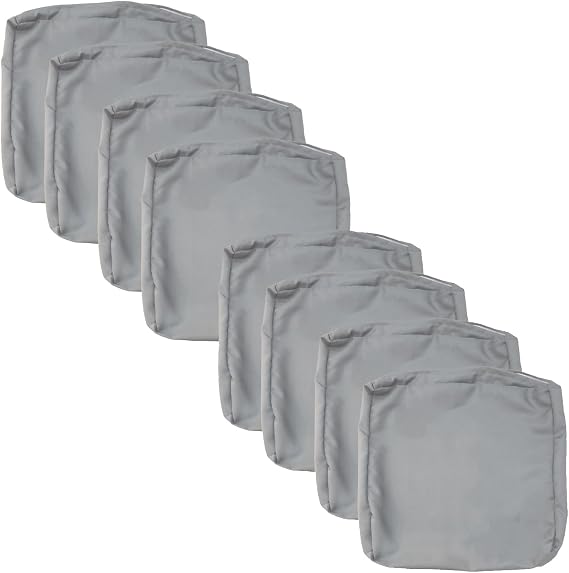 FLYMEI Patio Cushion Covers Grey 24x24x4-4pcs & Grey 21x19x3-4pcs