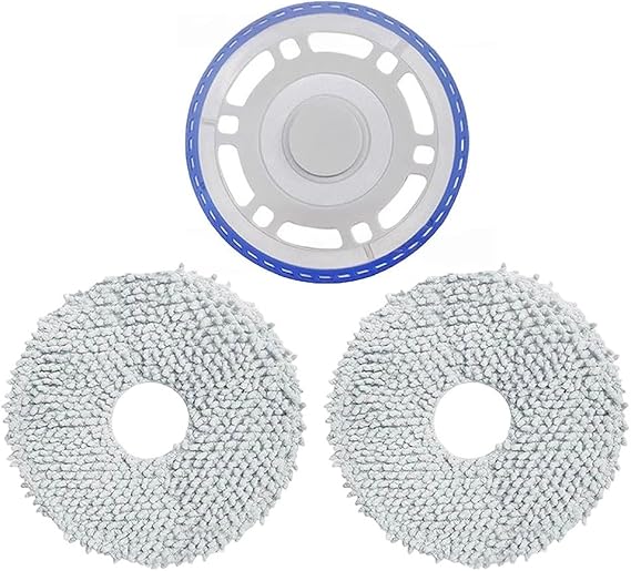 3 Pack Replacement Mop Bracket And Pads Kit For ECOVACS For Deebot, For Omni T50 Pro/ T50 Max Pro N30 - Robot Vacuum Cleaner Microfiber Cleaning Set Vacmop Pads With Holder (blue)