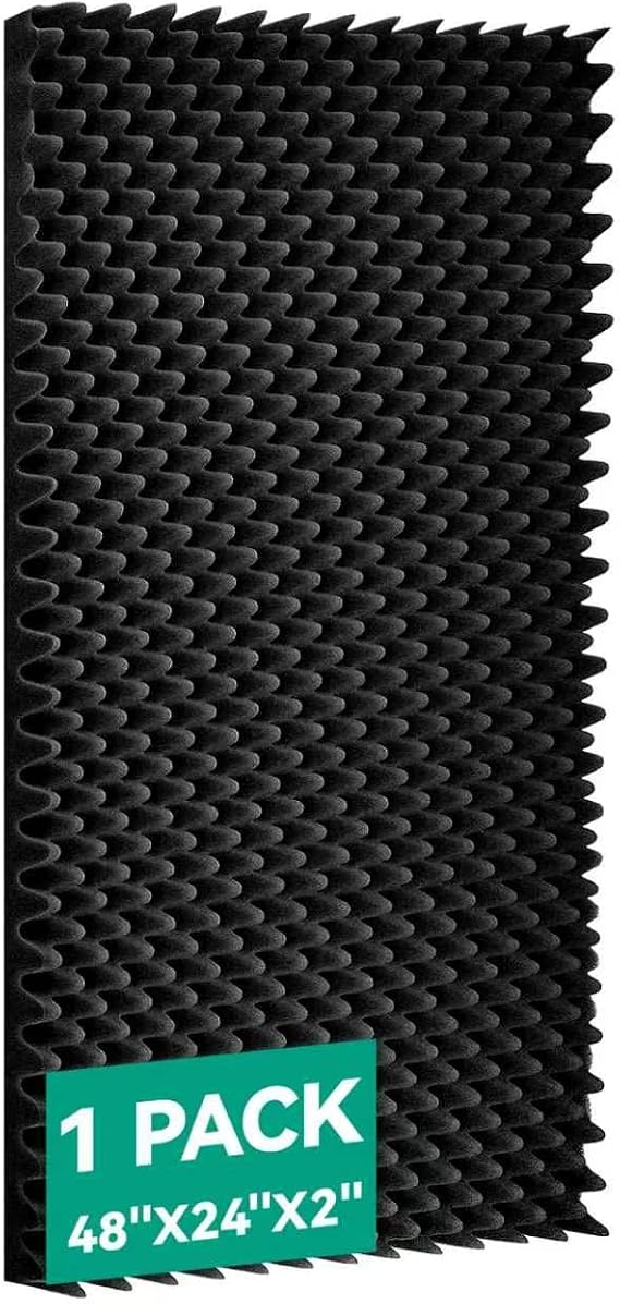 1 Pcs Sound Proof Foam Panels |48"24"2" Quick-Recovery Soundproof Wall Panels | High Density Sound Dampening Panels for Home Studio,(Black)