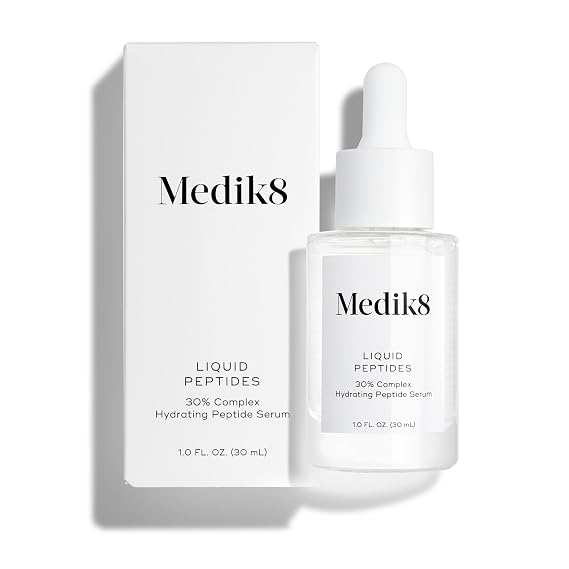 Medik8 Liquid Peptides - Multi Peptide Face Serum For Women and Men - Smooths Wrinkles and Fine Lines - Hydrating and Anti Aging Serum - 1.0 oz | 30% Peptide Blend aids appearance of fine lines, Hydrating Serum, Lightweight, Easily Layers, Helps Retain Moisture