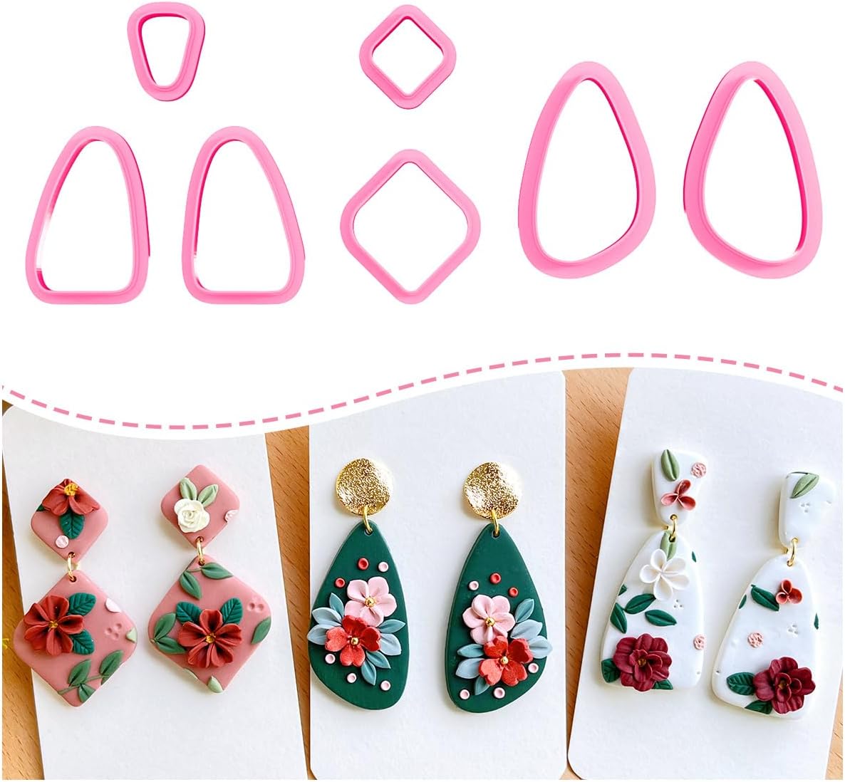 Keoker Polymer Clay Cutters, Clay Cutters for Polymer Clay Jewelry, Basic Polymer Clay Cutters, Clay Earrings Cutters.