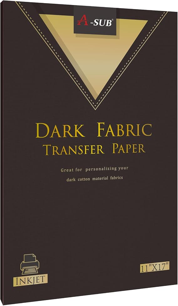 A-SUB Heat Transfer Paper for Dark Fabric, 11X17 Inch 10 Sheets