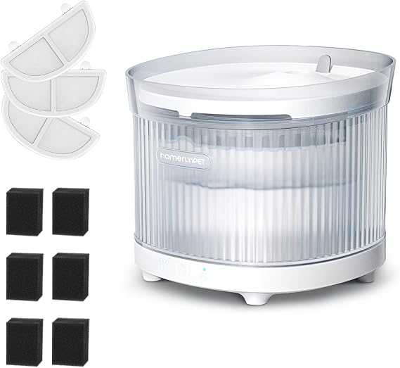 HomeRunPet True Wireless Cat Water Fountain Bundle with 3 Pack Filters Replacement & Water Pump Filter