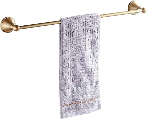 Flybath 20 Inch Towel Bar Brushed Brass Antique Wall Mount for Bathroom | Rust-proof, Heavy Duty, Strong Hold, Sturdy, Durable, Easy to Fit, Vintage Gold Towel Holder, Kitchen Bath Towel Rack Rod
