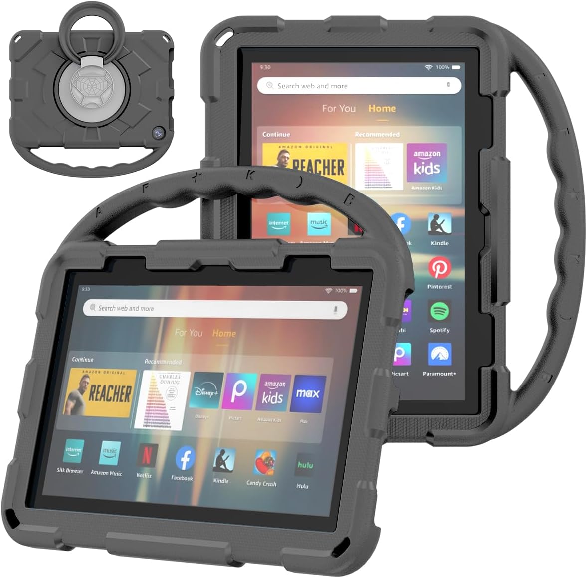 Black 2024 Tablet 8 Case and Cover for Kids Compatible 202420222020 Model, Not for iPadSamsungOnn Tab,Rotating 360 Kickstand Lightweight Shockproof Protective Case Cover. Black