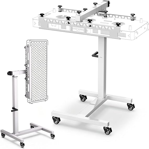Compatible Red Light Therapy Stand, Horizontal & Vertical, Adjustable Stand | Mobile Stand With Adjustable Height, Wheel Locks, Easy Installation, Positions Red and Infrared Light Panel Devices at Home