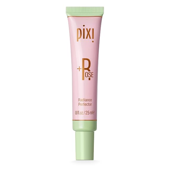 Pixi Beauty +Rose Radiance Perfector | Multitasking Brightening & Blurring Primer with Rose Water, Ceramide NP & Hyaluronic Acid | Luminous Skin Primer & Glowy Complexion Enhancer | 0.8 fl oz/ 25 ml