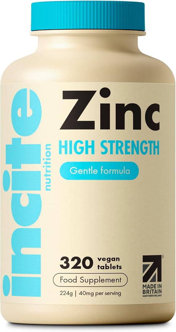 Zinc 40mg - 10+ Month’s Supply - High Strength 320 Premium Tablets - Supplements Suitable for Vegetarian & Vegans - Maximum Strength Quality Pure Zinc Tablets - Support Immune System - Made in UK