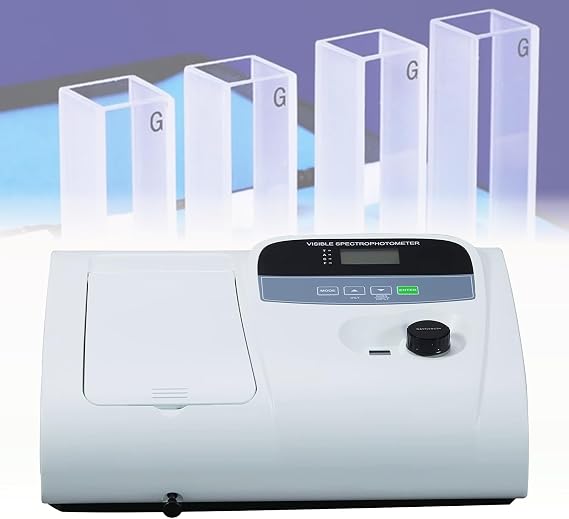 M&A INSTRUMENTS V-5000 Visible Spectrophotometer 325-1000nm 4nm Bandwidth | Digital Vis spectrophotometer with manual wavelength setting, one-button auto zero and 100%T calibration, and T/A/C/F modes