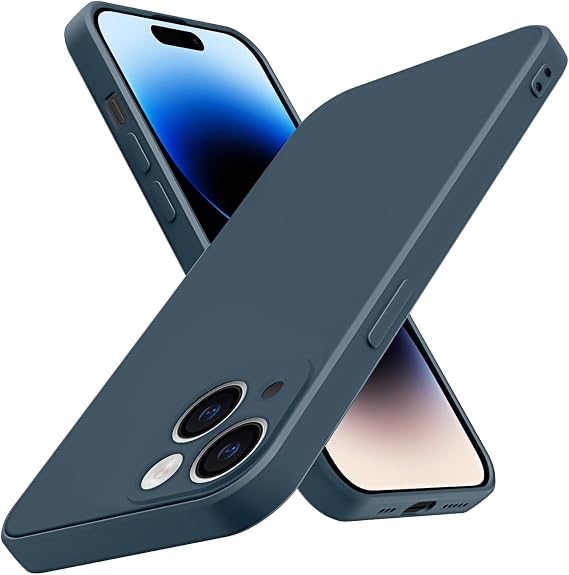 for iPhone 13 Mini Case,Silky Touch Liquid Blue