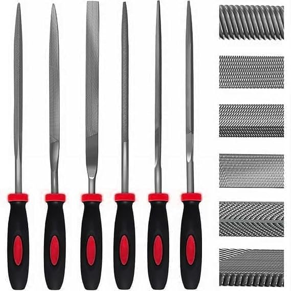 FEYZA YAPI 6 Parça Mini Eğe Seti - 18CM İnce işçilik Saatçi eğe ve törpü seti (SARI Renk)