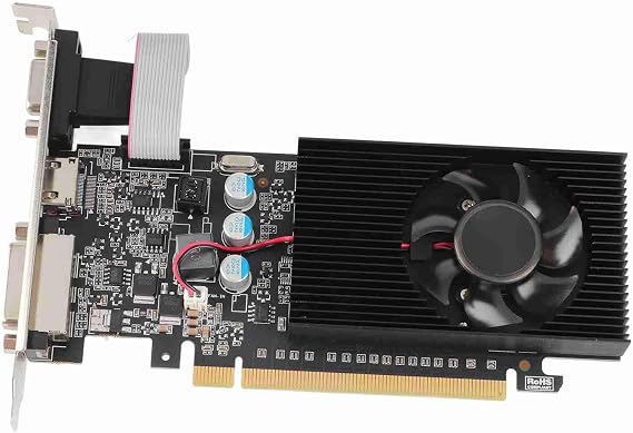 GT610 Graphics Card, High Performance 2GB DDR3 64Bit PCIe2.0 Desktop GPU with Single Cooling Fan for Gaming and Multimedia