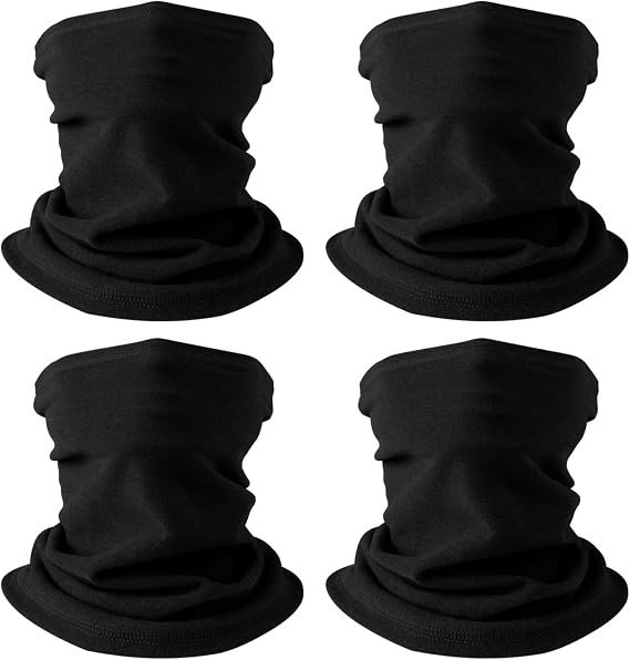 4 Pieces Neck Warmer for Men & Women, Winter Fleece Neck Gaiter, Windproof Face Mask Neck Scarf for Running, Cycling