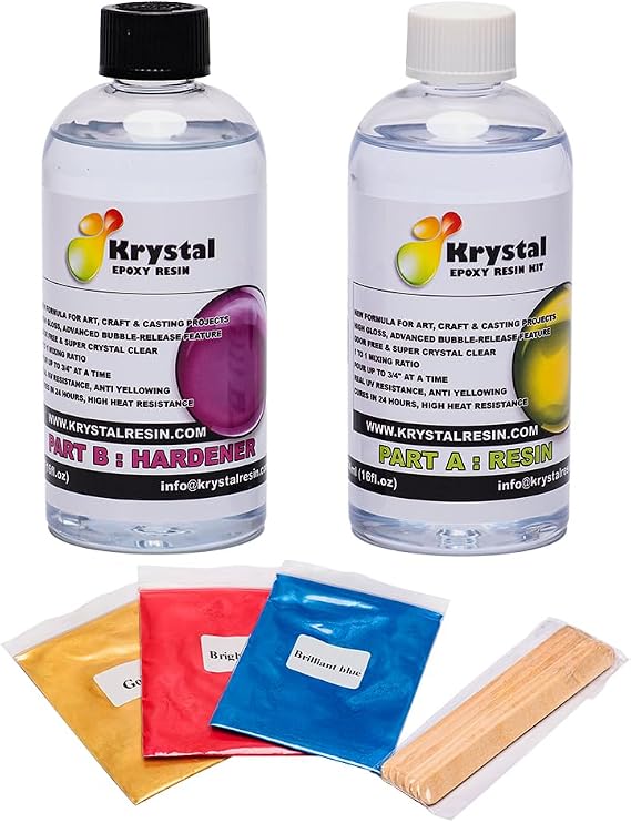 Casting Resin Crystal Clear Epoxy Resin Kit | Non-Toxic, Low Odor | High Gloss Thick Clear Coat | for River Tables and Resin Casting Projects | 1:1 Mixing Ratio (1 Litre Kit)