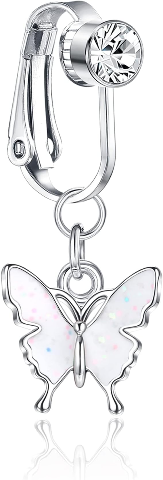 FIASASO Clip On Belly Ring - Fake Navel Piercing, Non-Piercing Clip Belly Button Ring