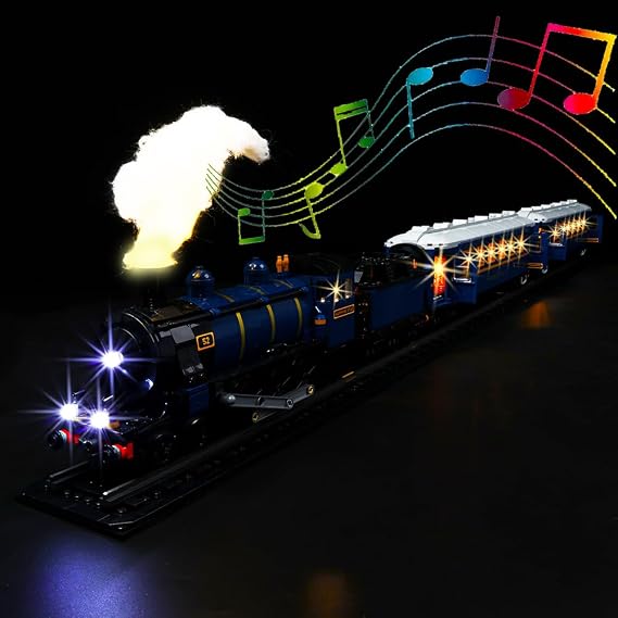 Kyglaring Led Light Kit for Lego Train Sets Building Blocks, Orient Express Train Lego Lighting Set Compatible with Lego 21344 - No Lego Model Train Buildings (Sound Version)