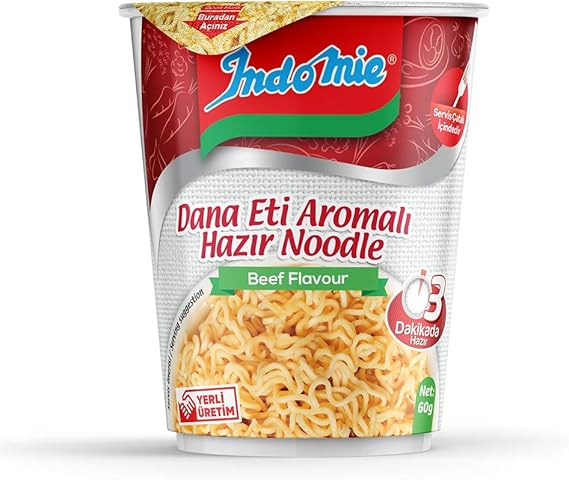 Indomie Bardak Etli Noodle Koli 24'lü (60 Gr x 24 Adet)