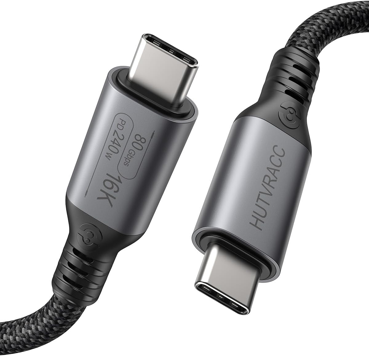 Thunderbolt 5 Cable, 80Gbps USB C to USB C Cable, Up to 120Gbps Boost Bandwidth 16K/Dual 8K, 240W Fast Charging, Support Thunderbolt 4/3/USB4/MacBook/SSD/Dock/eGPU4ft