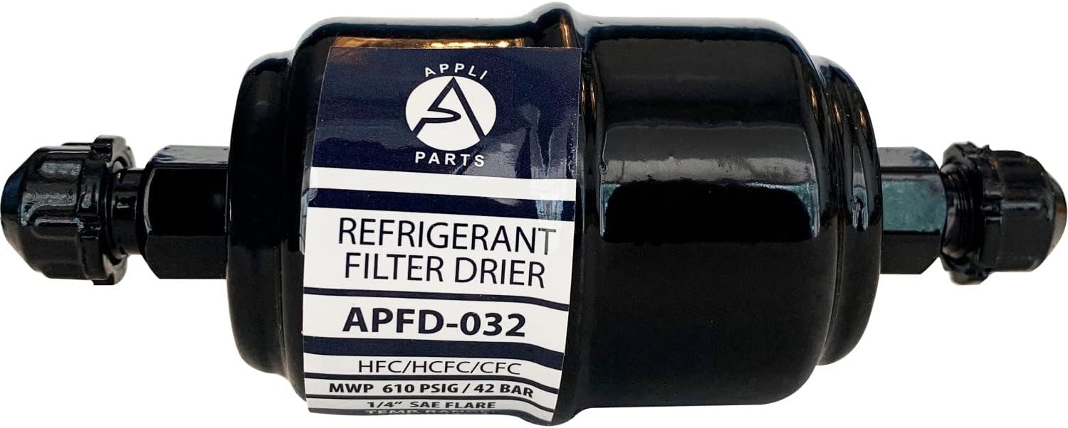 Appli Parts APFD-032 14 in Liquid Line Refrigerant AC Filter Drier hvac Refrigeration 032 SAE Flare connection universal unidirectional 4-12 in long 1-34 in wide