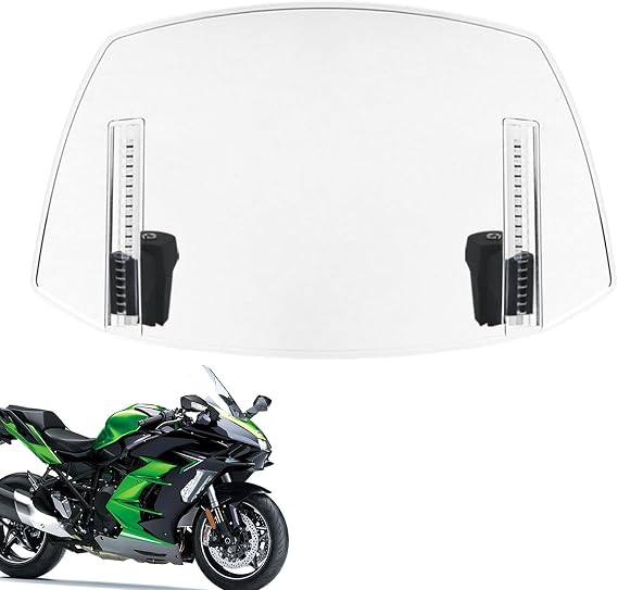Motorcycle Wind Deflector Adjustable Clip-on Windscreen Accessories Windshield Windscreen Extension Spoiler Attachment for Road Bike Motorcycle