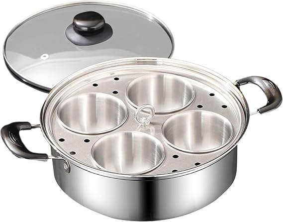 Egg Poacher, 4 Cup Stainless Steel Egg Poacher Pan Non Stick Rust Resistant Cooker for Breakfast Brunch Cooking